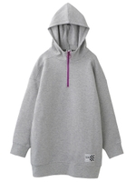 HALF ZIP SWEAT HOODIE DRESS/アッシュ