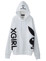 【X-girl×PLAYBOY】 SWEAT HOODIE/ブラック