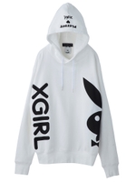 【X-girl×PLAYBOY】 SWEAT HOODIE/ブラック