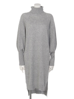 アンゴラ混袖ボリュームニットプルオーバー/キャメル