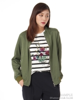 ミリタリーツイルブルゾン/ベージュ