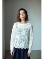 【AZUL by moussy】インナー付きレース長袖ブラウス/柄WHT