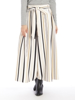 マルチストライプ柄スカンツ/クロ