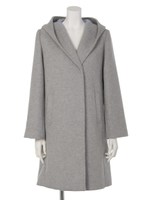 ダブルフェイス風フードコート/グレージュ