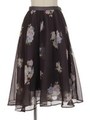 シースルーフラワーミディスカート/ブラック