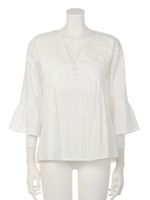 タックデザインフレアブラウス/PINK