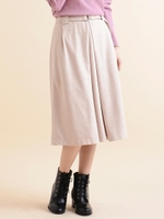 フェイクスエードフレアスカート/カーキグリーン