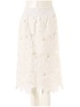 フラワーレースタイトスカート/ホワイト