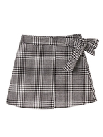 ラップリボン台形スカート/ブラック