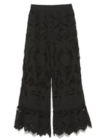 フラワーエンブロイダリーパンツ/BLK