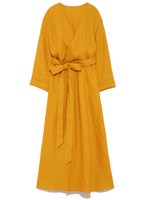 リネンカシュクールワンピース/BLK