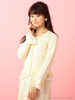 フルールビジューぺプラムカーディガン/ピンク