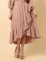 ラッフルロングスカート/ピンク