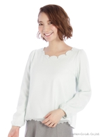 花粉ブロック地柄スカラップPO　2/クリーム