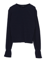BELL CUFF PLEAT TOPS/NVY