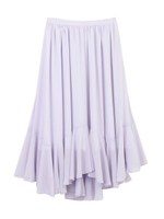 イレギュラーヘムシフォンロングスカート/ベージュ