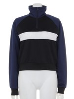 JERSEY ZIP TOP/NVY