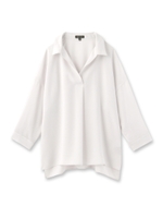 スキッパープルオーバーブラウス/ライトグレー(011)