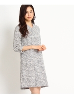 ツイードVネックワンピース/ブラック(419)