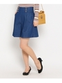 ハイウエストデニムキュロット/ネイビー(093)