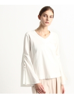 フレアスリーブブラウス/ホワイト(002)