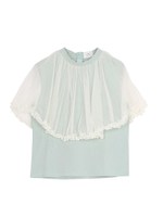 チュールフリルTシャツ/オフホワイト