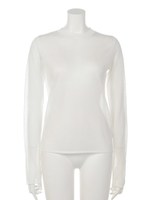 スリットスリーブknit TOP/WHT