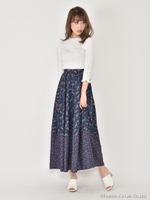 ミニフラワーフレアスカート/オフホワイト