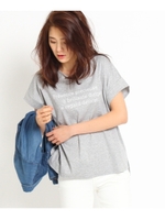 [S]ロゴ入りVネックコットンTシャツ/ライトグレー(911)