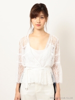 カシュクールレースブラウス/ブラック