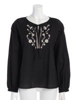 【chille anap】刺繍入りブラウス/BK