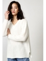 【AZUL by moussy】Vネックルーズニットプルオーバー/O/WHT
