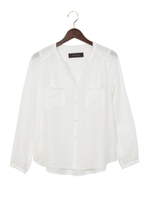 〓●JOC エアシフォン ポケット装飾 ブラウス/LT.PINK