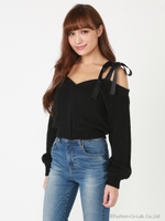 オフショルリボンKnit TOP/L/YEL