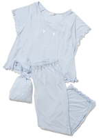 スマイルロゴTシャツ&ロングパンツセット/BLU