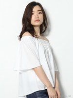 ソデフレアオフショルPO/ホワイト