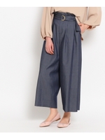 デニム調ワイドパンツ/ブルー(092)