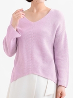 片畦バイヤス柄プルオーバー/グレー