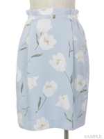 オリジナルチューリップ柄スカート/ピンク