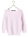 【綿100％】片畦ニットプルオーバー/ラベンダー