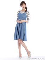 カットソー+キャミOPセット　3/ブルー