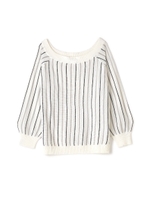 ストライプオフショルニット/ラベンダー(080)