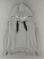 ・ふわふわフードパーカー/杢グレー