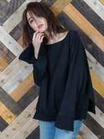 【オンラインストア限定】オーバーサイズプルオーバートップス/ブラック
