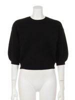 ストレッチハーフスリーブKNIT/ブラック