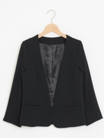 ノーカラージャケット/ベージュ