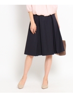 〔洗える〕ボックスプリーツスカート/ブルー系(094)