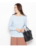 シャンブレーニットセーター/ライトブルー(091)