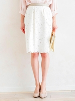 フルールレースタイトスカート/オフ