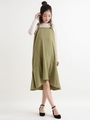 裾切替キャミワンピース/カーキグリーン